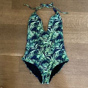 Onia Green Leaf Print One Piece Swimsuit